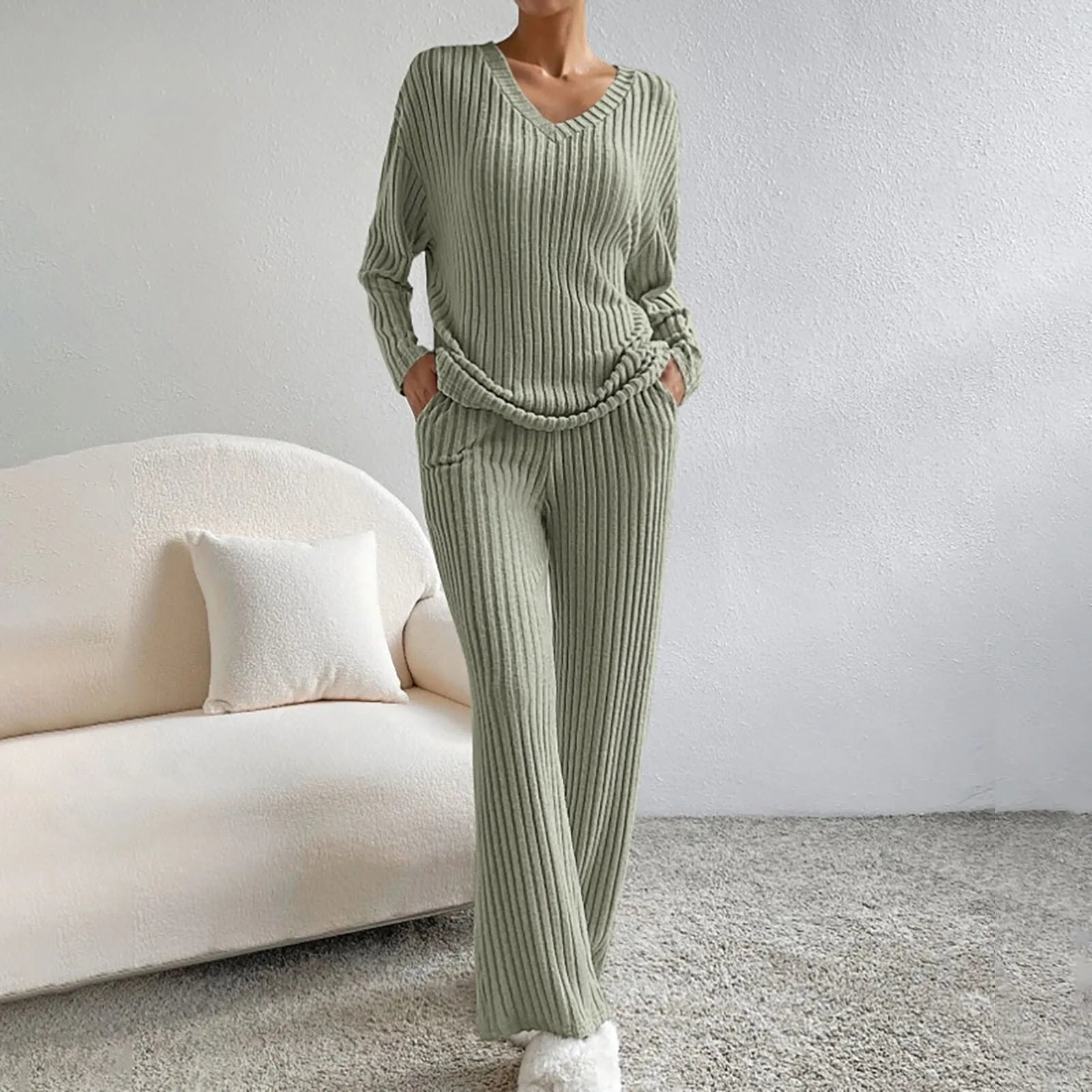 Madani | Ribbed Knit Two-Piece Set