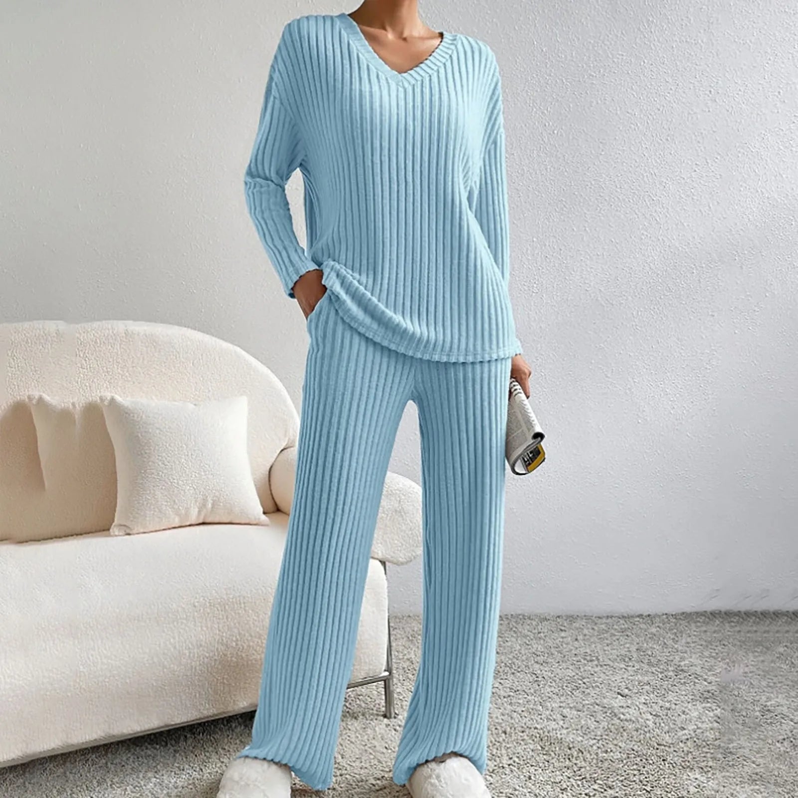 Madani | Ribbed Knit Two-Piece Set